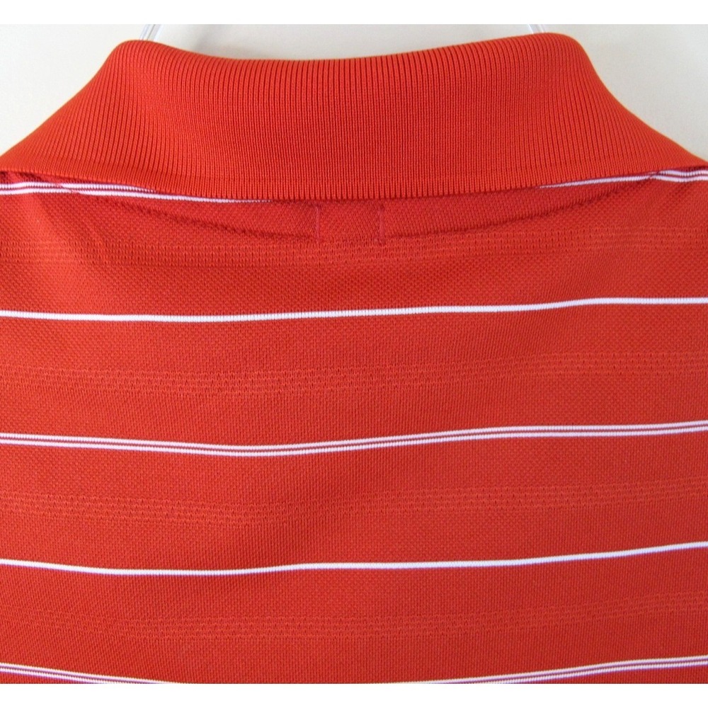 Nike Golf Dri Fit Red Striped Performance Golf Polo‎ Shirt Men's Medium - Picture 6 of 7
